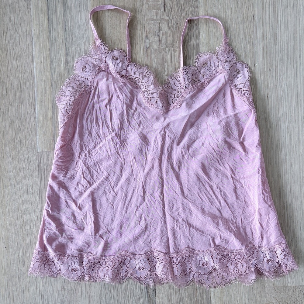 VINTAGE Victoria Secret Lace Cami Tank‎ Top Y2K Pink Small